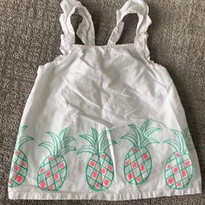 Gymboree pineapple print tank blouse white